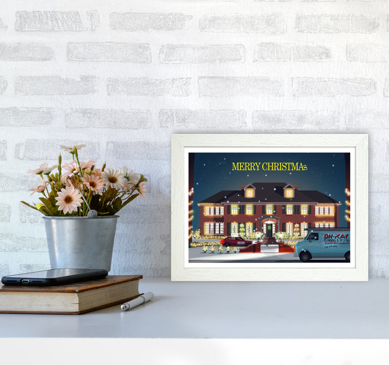 Home Alone Art Print by Richard O'Neill A4 Oak Frame