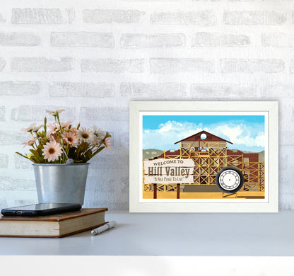 Hill Valley 1885 Art Print by Richard O'Neill A4 Oak Frame