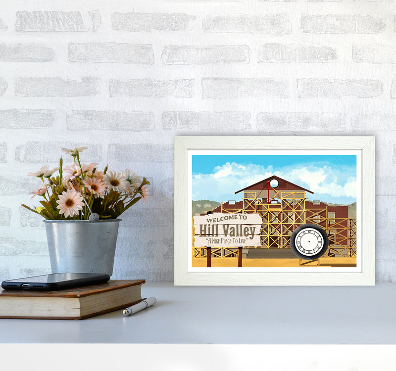 Hill Valley 1885 Art Print by Richard O'Neill A4 Oak Frame