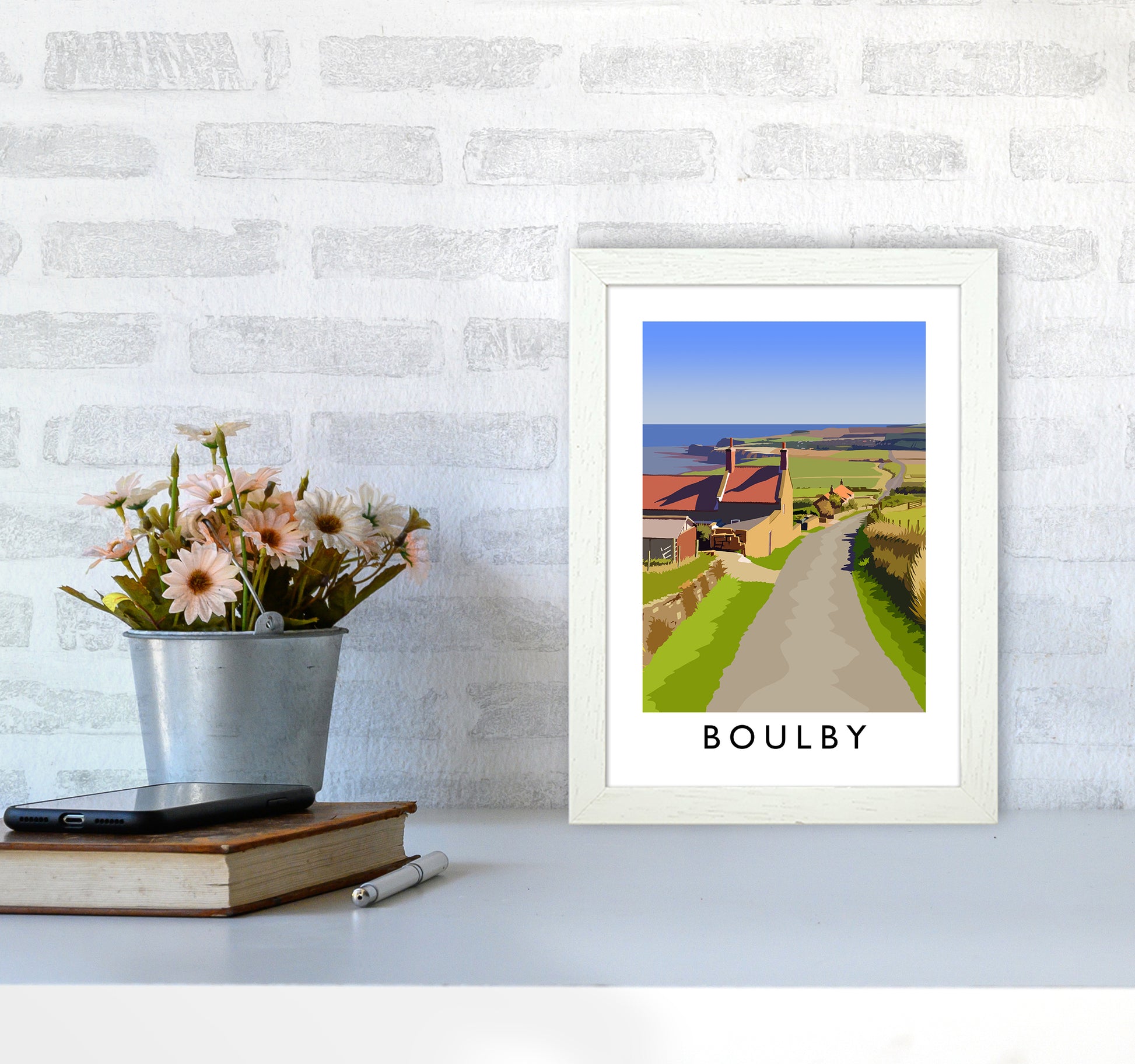 Boulby 2 Portrait Art Print by Richard O'Neill A4 Oak Frame