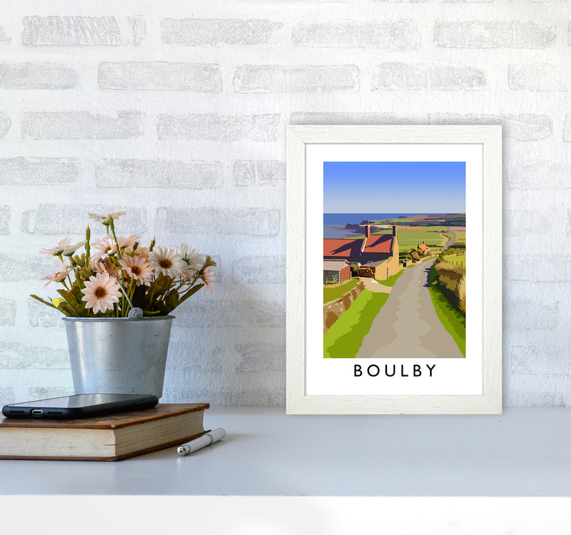 Boulby 2 Portrait Art Print by Richard O'Neill A4 Oak Frame