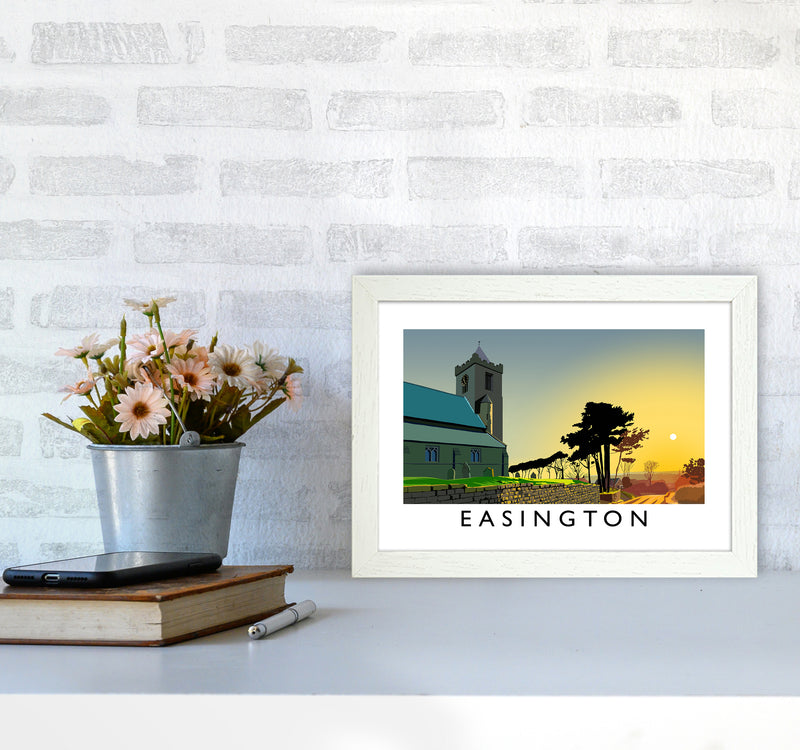 Easington Art Print by Richard O'Neill A4 Oak Frame