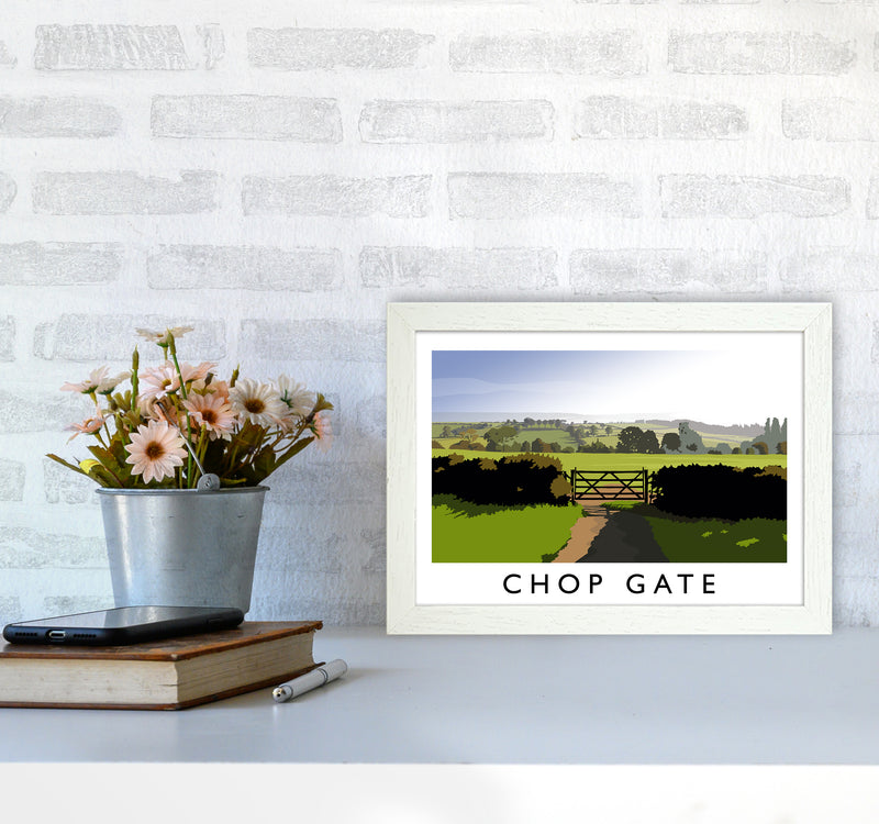 Chop Gate Travel Art Print by Richard O'Neill A4 Oak Frame