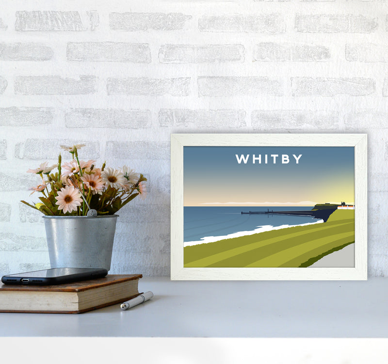 Whitby 5 Travel Art Print by Richard O'Neill A4 Oak Frame