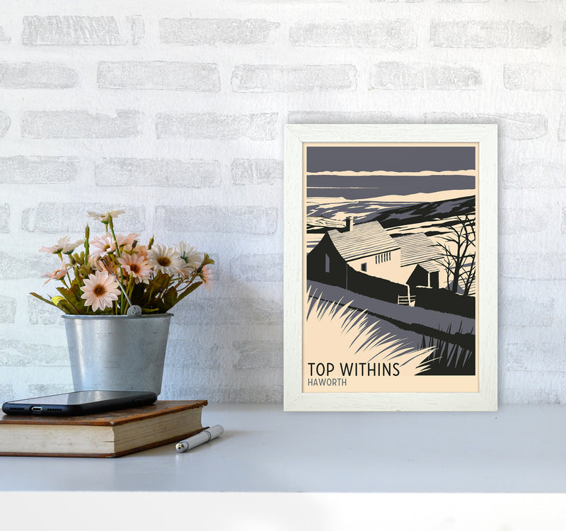 Top Withins portrait Travel Art Print by Richard O'Neill A4 Oak Frame