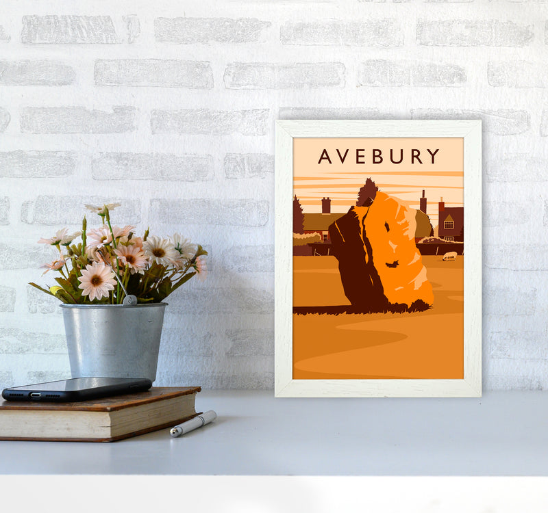 Avebury portrait Travel Art Print by Richard O'Neill A4 Oak Frame
