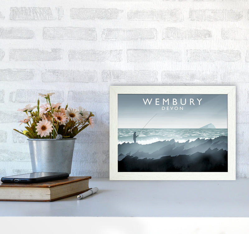 Wembury Travel Art Print by Richard O'Neill A4 Oak Frame