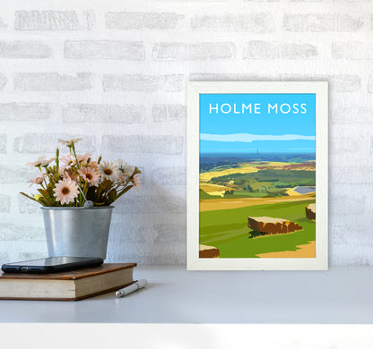 Holme Moss portrait Travel Art Print by Richard O'Neill A4 Oak Frame