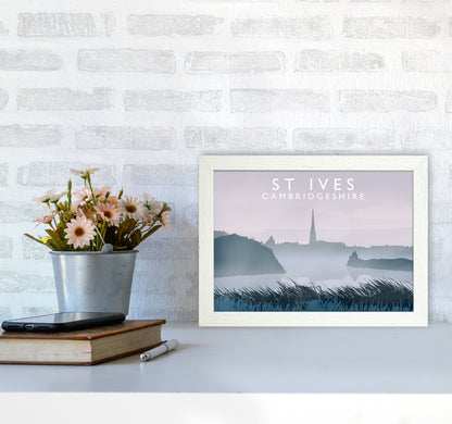 St Ives Travel Art Print by Richard O'Neill A4 Oak Frame