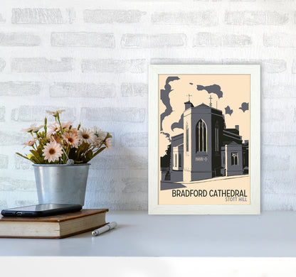 Bradford Cathedral, Stott Hill Travel Art Print by Richard O'Neill A4 Oak Frame