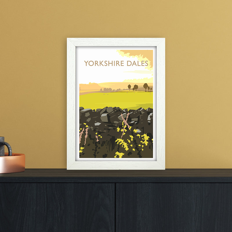 Yorkshire Dales Portrait Travel Art Print by Richard O'Neill A4 Oak Frame