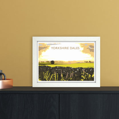 Yorkshire Dales Travel Art Print by Richard O'Neill A4 Oak Frame
