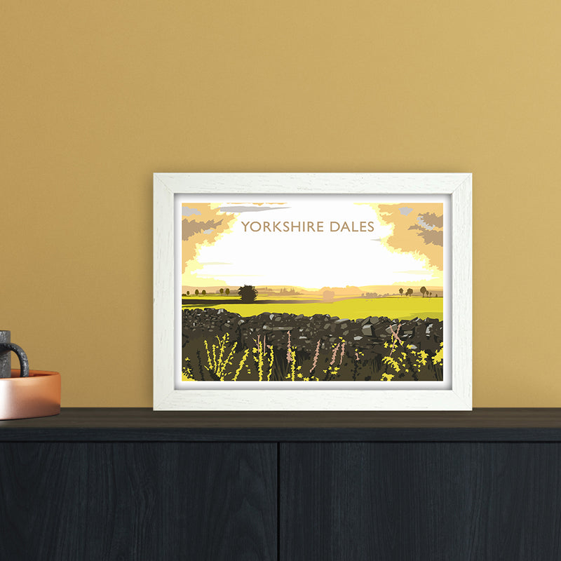 Yorkshire Dales Travel Art Print by Richard O'Neill A4 Oak Frame