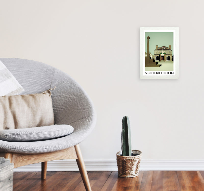 Northallerton Art Print by Richard O'Neill A4 Oak Frame