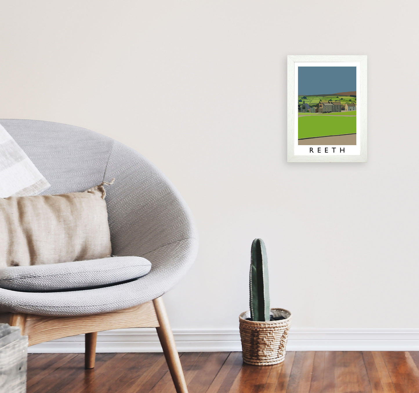 Reeth Art Print by Richard O'Neill A4 Oak Frame