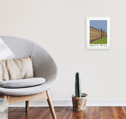 Salts Mill Art Print by Richard O'Neill A4 Oak Frame