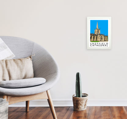 Sheffield Cathedral Art Print by Richard O'Neill A4 Oak Frame