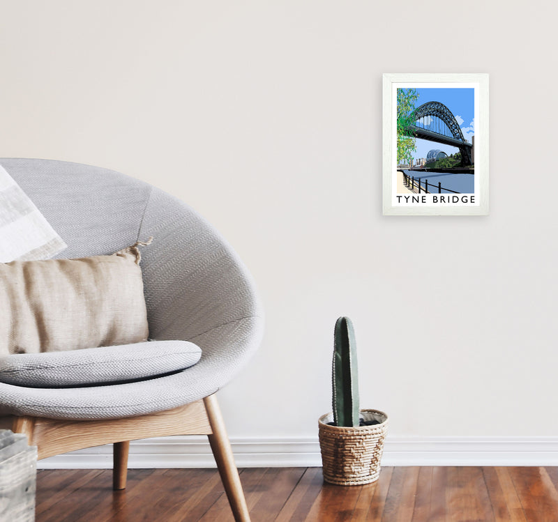 Tyne Bridge Art Print by Richard O'Neill A4 Oak Frame