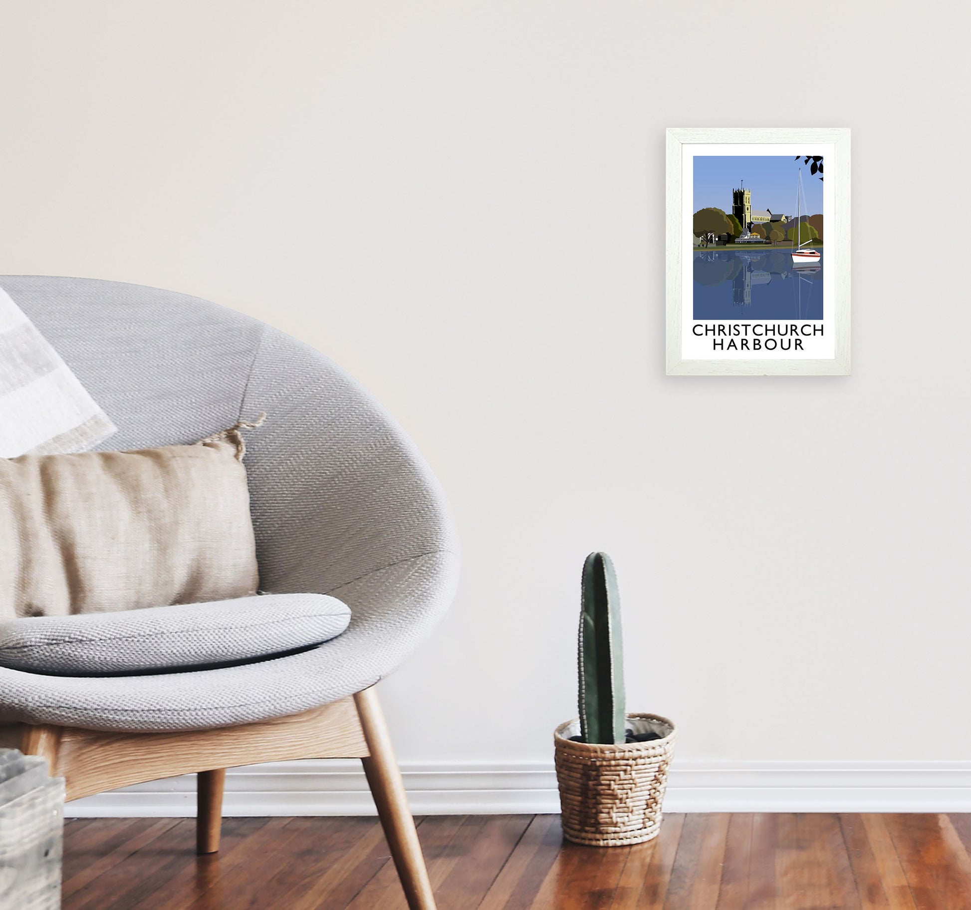 Christchurch Harbour Framed Digital Art Print by Richard O'Neill A4 Oak Frame