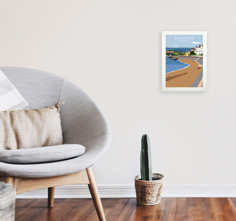 Exmouth Devon Art Print by Richard O'Neill A4 Oak Frame