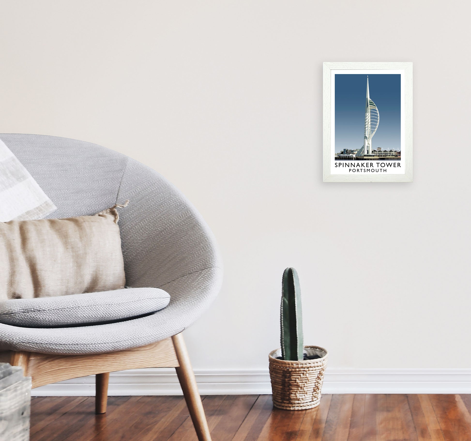 Spinnaker Tower by Richard O'Neill A4 Oak Frame