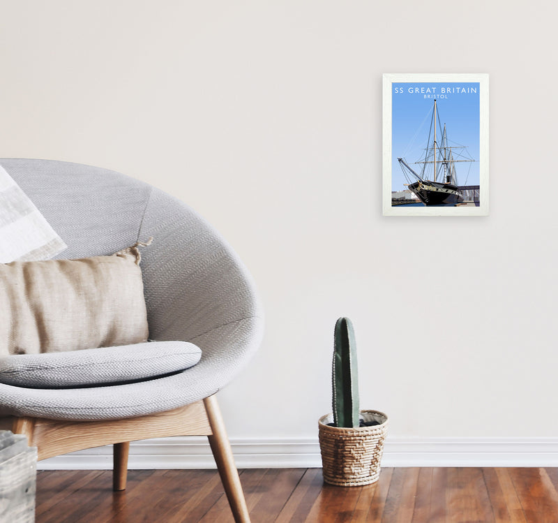 SS Great Britain Bristol Art Print by Richard O'Neill A4 Oak Frame