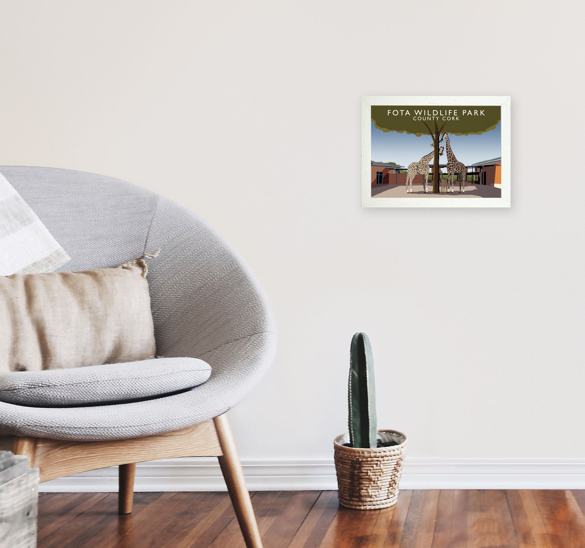 Fota Wildlife Park by Richard O'Neill A4 Oak Frame