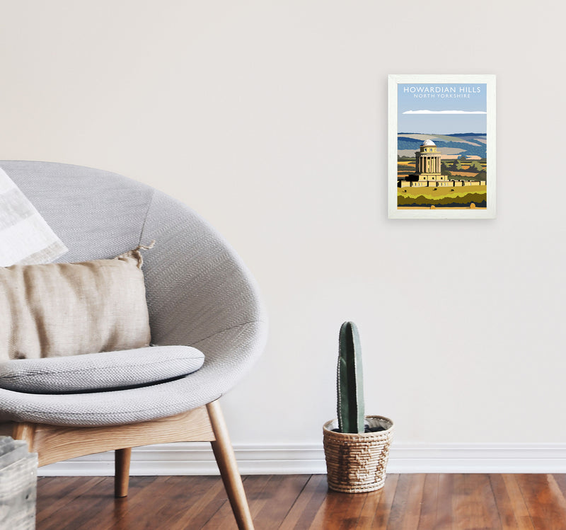 Howardian Hills (Portrait) by Richard O'Neill Yorkshire Art Print A4 Oak Frame