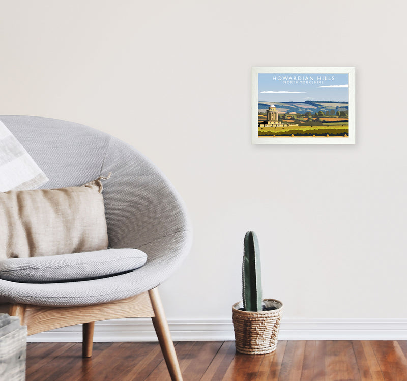 Howardian Hills (Landscape) by Richard O'Neill Yorkshire Art Print Poster A4 Oak Frame