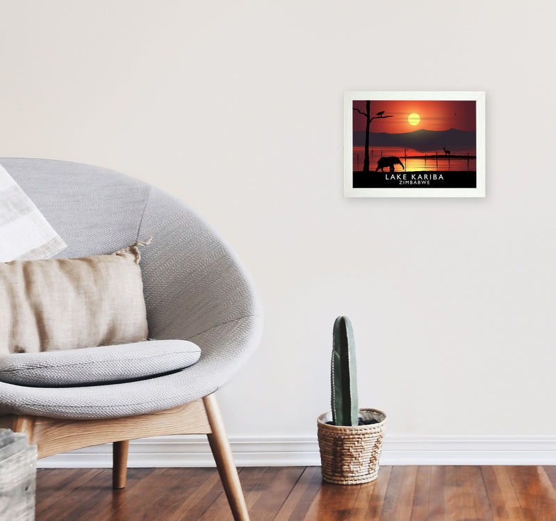 Lake Kariba Zimbabwe Framed Digital Art Print by Richard O'Neill A4 Oak Frame