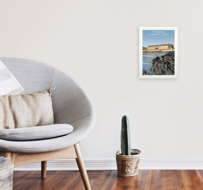 Tywyn Cambrian Coast Framed Digital Art Print by Richard O'Neill A4 Oak Frame