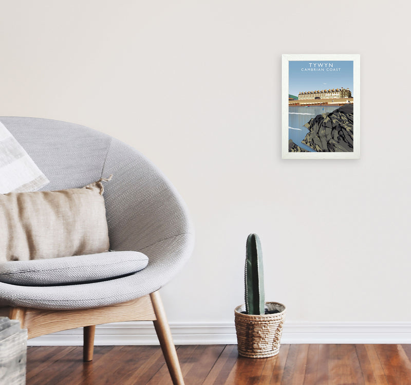 Tywyn Cambrian Coast Framed Digital Art Print by Richard O'Neill A4 Oak Frame