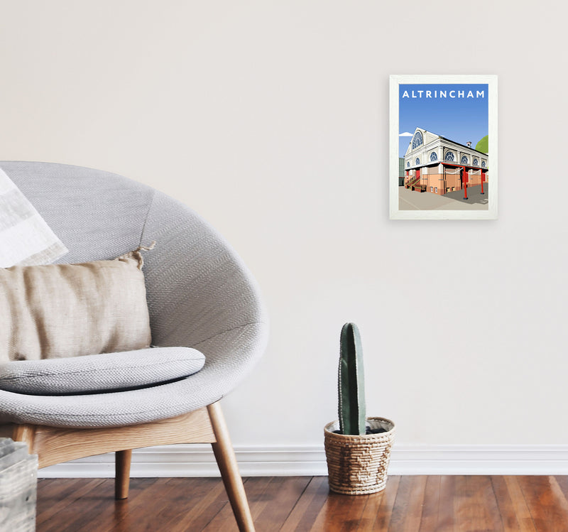 Altrincham Art Print by Richard O'Neill A4 Oak Frame