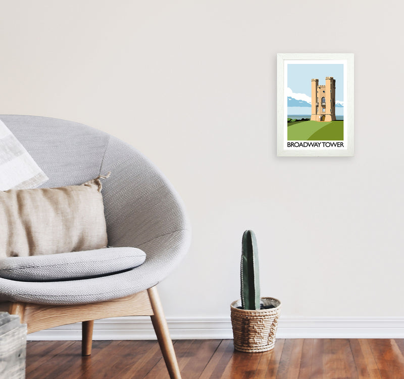Broadway Tower Art Print by Richard O'Neill A4 Oak Frame