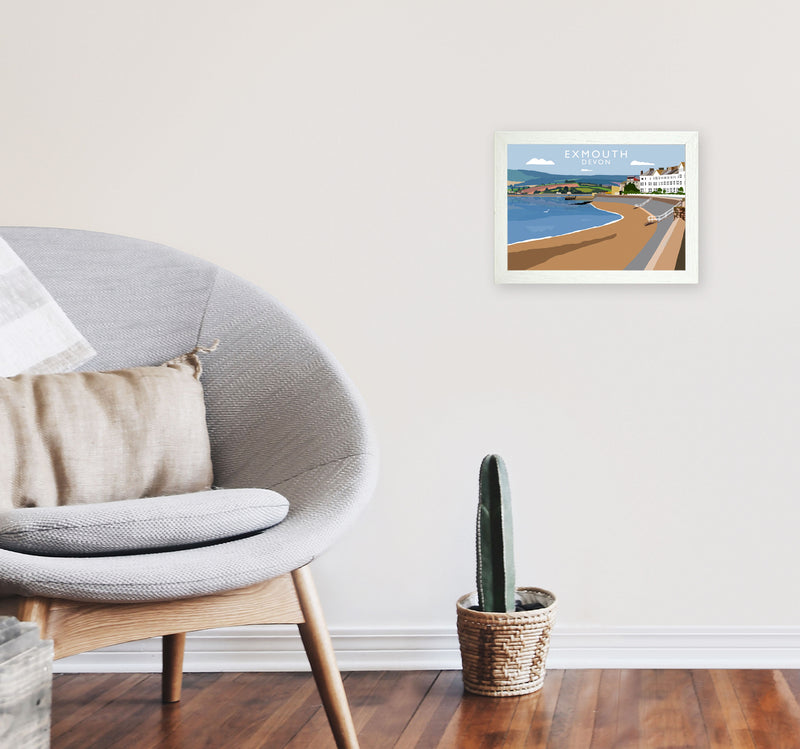 Exmouth Devon Art Print by Richard O'Neill A4 Oak Frame