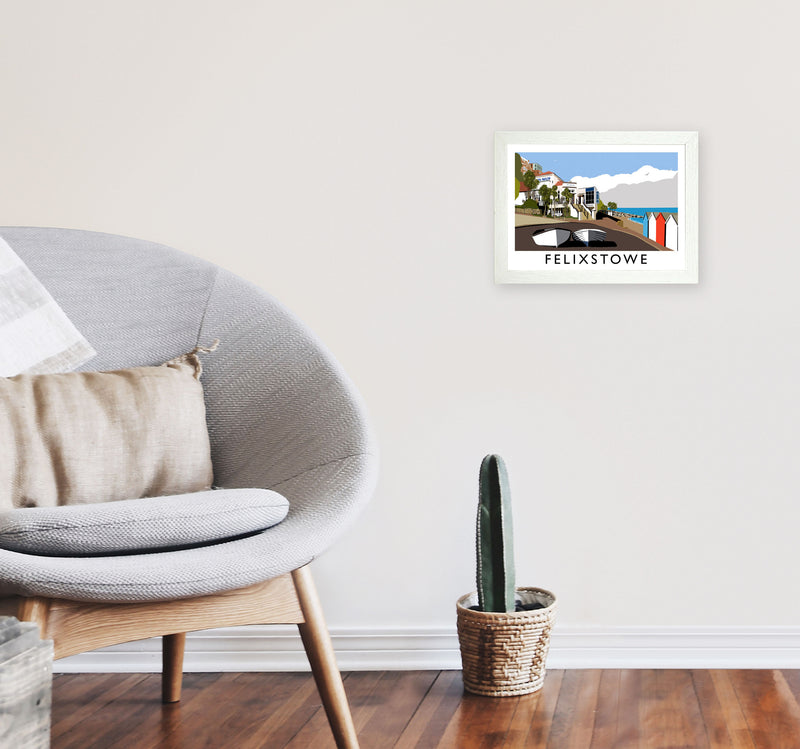 Felixstowe Framed Digital Art Print by Richard O'Neill A4 Oak Frame