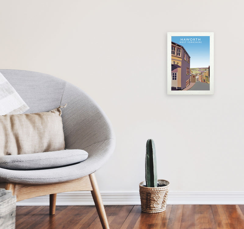Haworth West Yorkshire Digital Art Print by Richard O'Neill, Framed Wall Art A4 Oak Frame