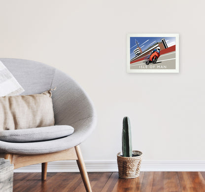 Isle of Man Art Print by Richard O'Neill A4 Oak Frame