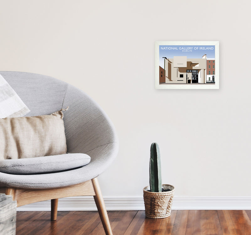 National Gallery of Ireland Travel Art Print by Richard O'Neill A4 Oak Frame