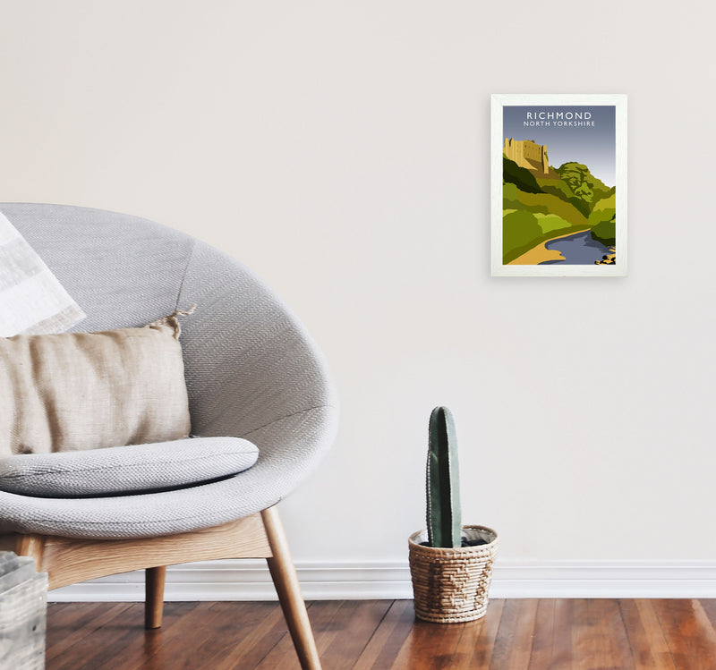 Richmond North Yorkshire Travel Art Print by Richard O'Neill A4 Oak Frame