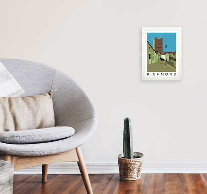 Richmond Travel Art Print by Richard O'Neill, Framed Wall Art A4 Oak Frame