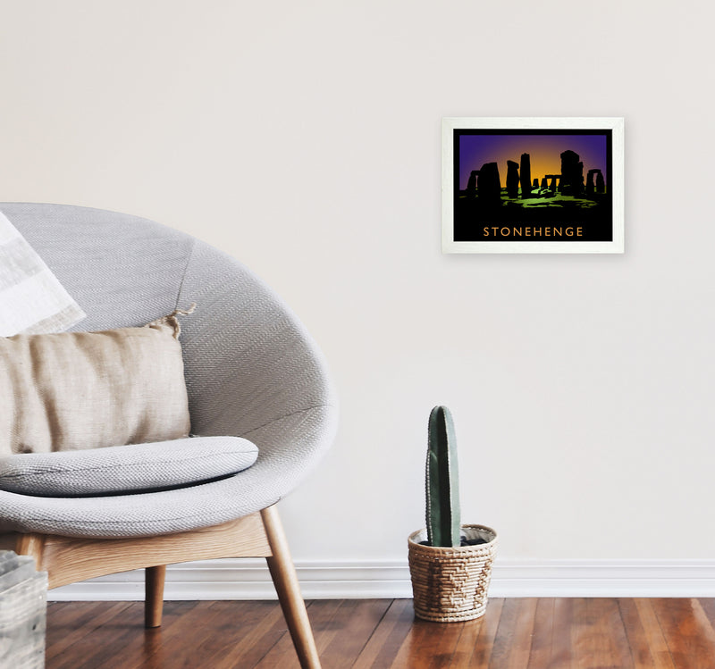 Stonehenge Art Print by Richard O'Neill A4 Oak Frame