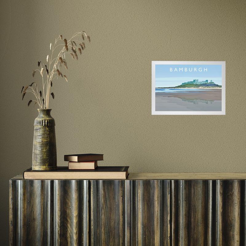 Bamburgh by Richard O'Neill A4 White Frame