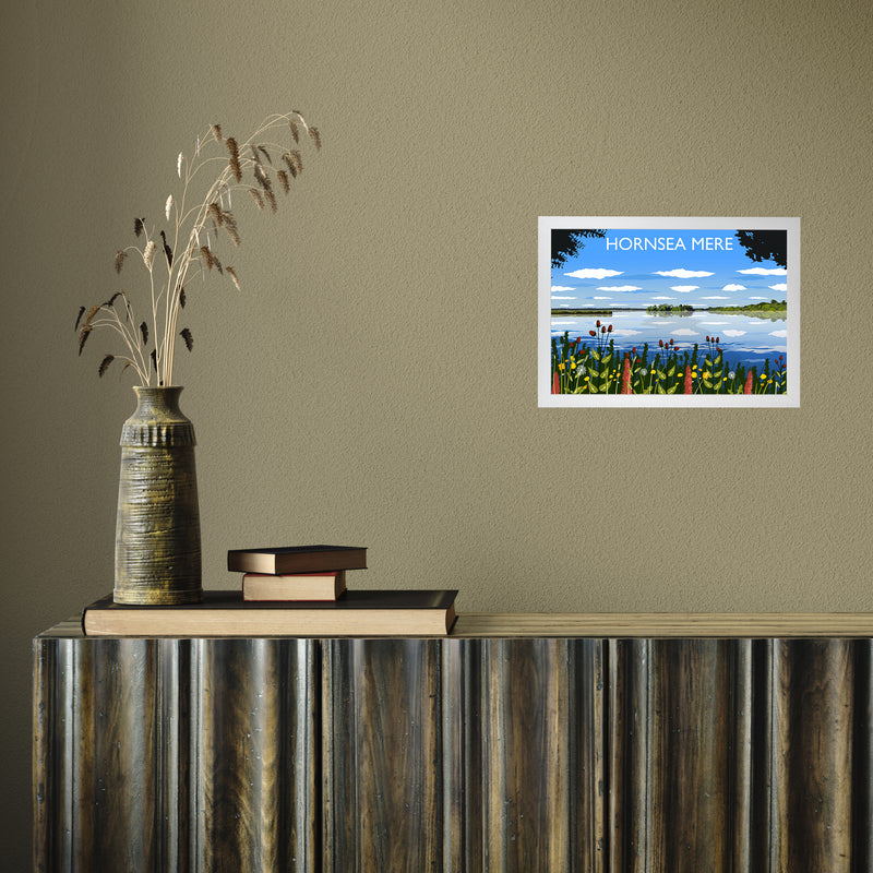 Hornsea Mere by Richard O'Neill A4 White Frame