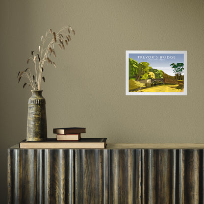 Trevor's Bridge by Richard O'Neill A4 White Frame