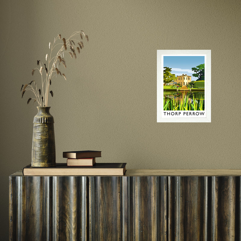 Thorp Perrow portrait by Richard O'Neill A4 White Frame