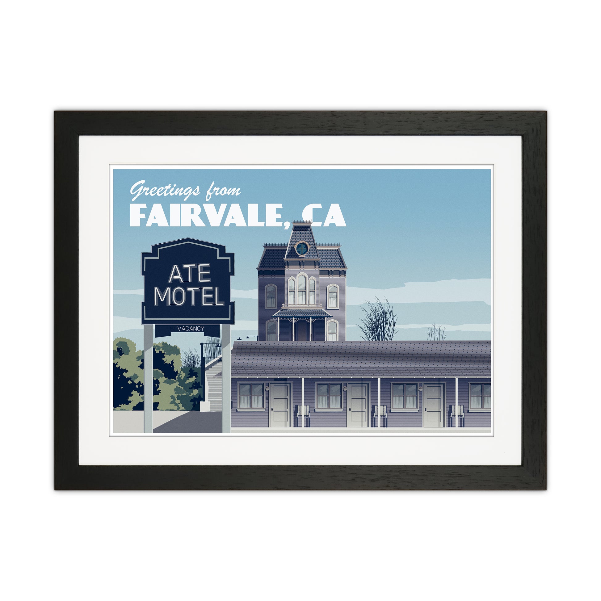 Bates Motel Day Art Print by Richard O'Neill Black Grain