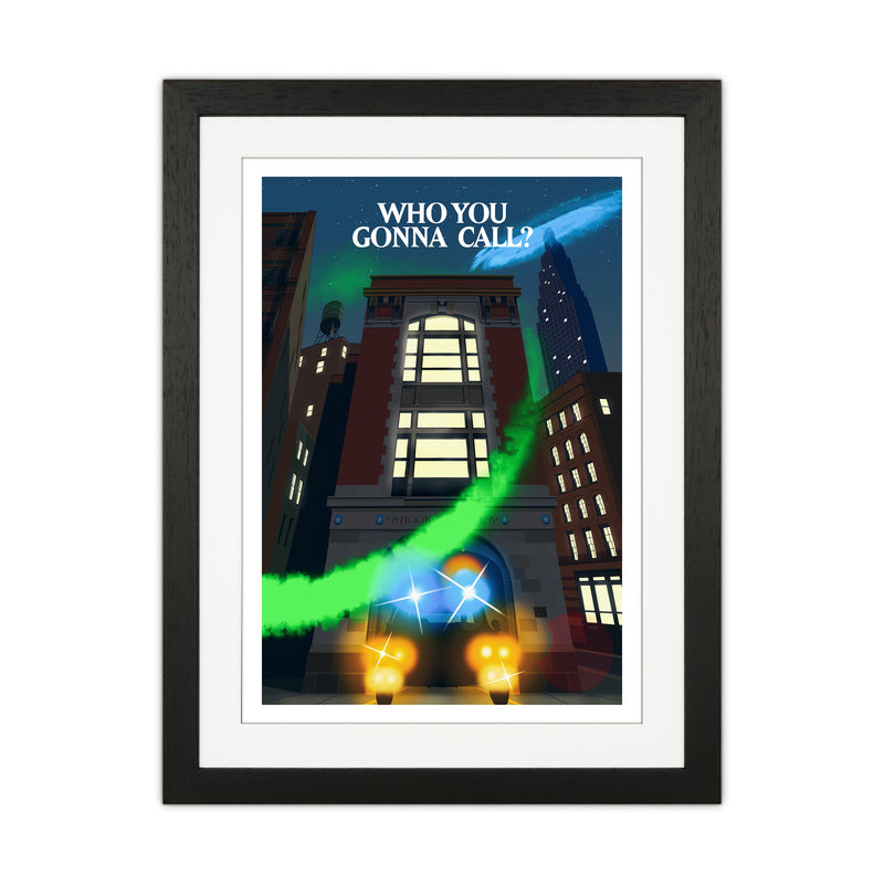 Ghostbusters Night Art Print by Richard O'Neill Black Grain