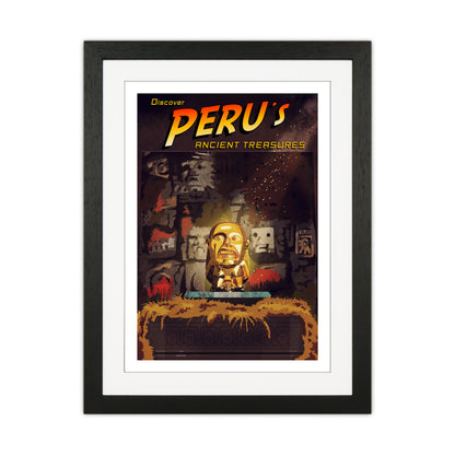 Indiana Jones Art Print by Richard O'Neill Black Grain