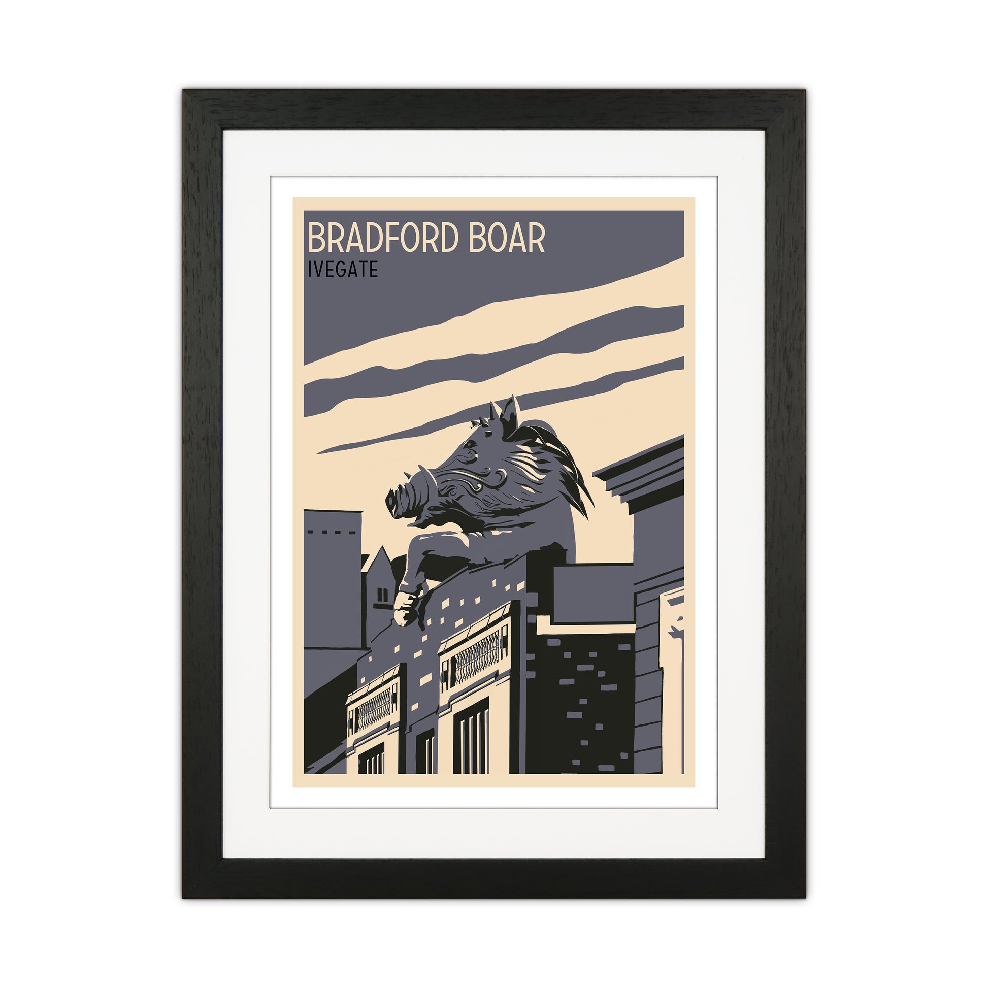 Bradford Boar Art Print by Richard O'Neill Black Grain